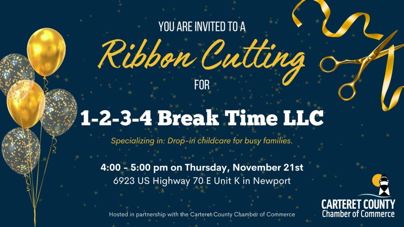 Ribbon Cutting for 1-2-3-4 Break Time LLC